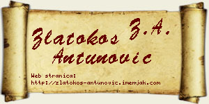 Zlatokos Antunović vizit kartica